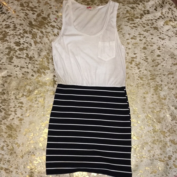 White and black striped tank dress size small - Picture 1 of 2